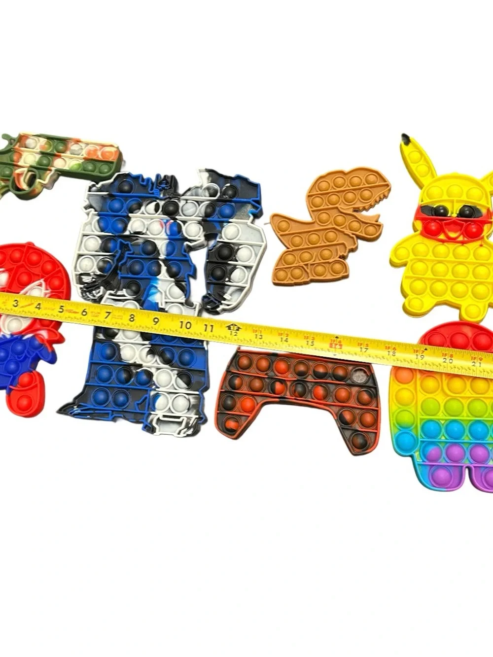 Lot of 7 Fidget Toys Bundle Large Pop Its Sensory Stress Relief Pikachu Among Us